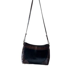 Brahmin Black Brown Leather Crossbody